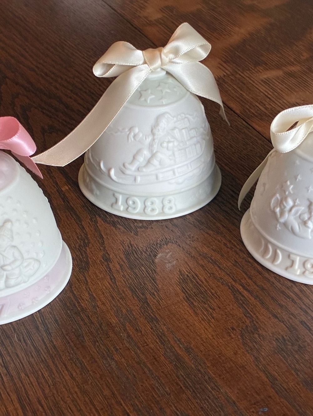Lladró Porcelain Christmas Bells 1987, 1988, 1989 (Set of 3)